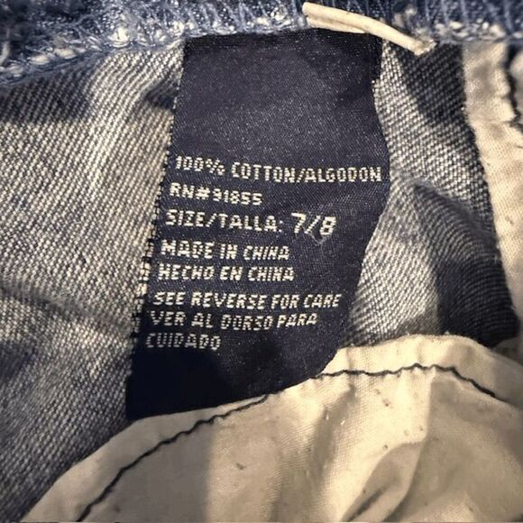 Vintage Y2K OTB One Tuff Babe Jeans Pink Paint Split Hem Medium Wash Size 7/8 - Picture 7 of 14